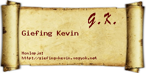 Giefing Kevin névjegykártya