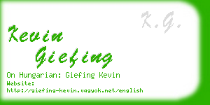 kevin giefing business card